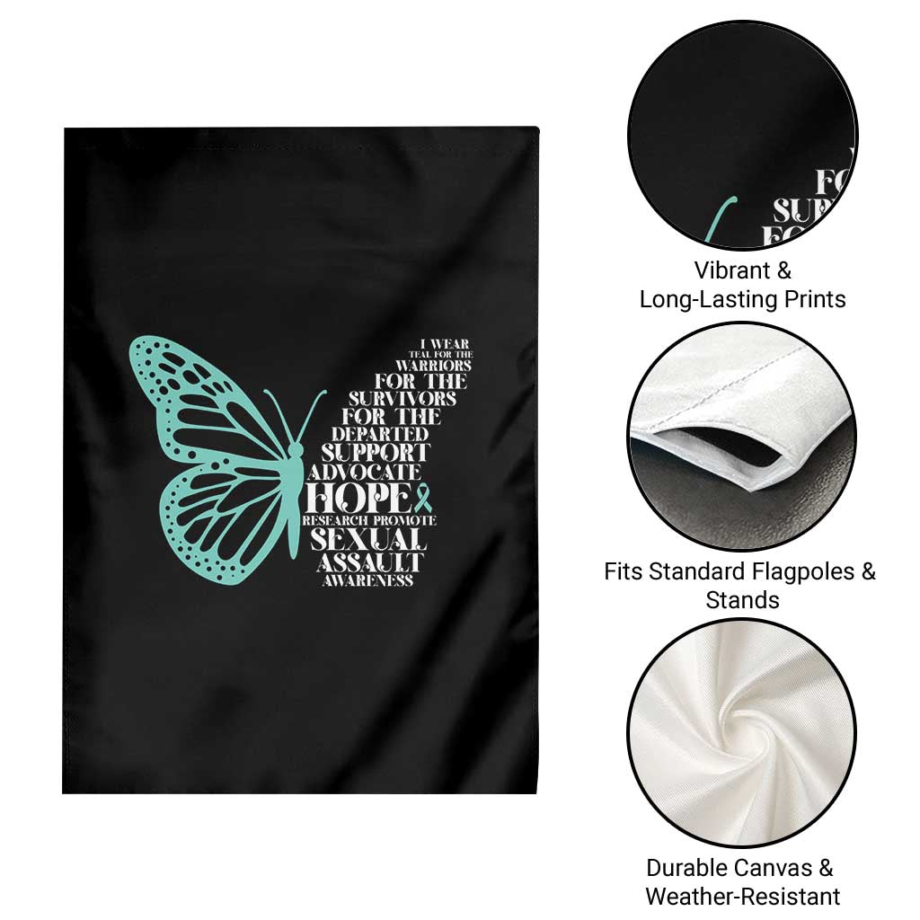 I Wear Teal For Sexual Assault Awareness Garden Flag TS14 Print Your Wear
