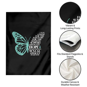 I Wear Teal For Sexual Assault Awareness Garden Flag TS14 Print Your Wear