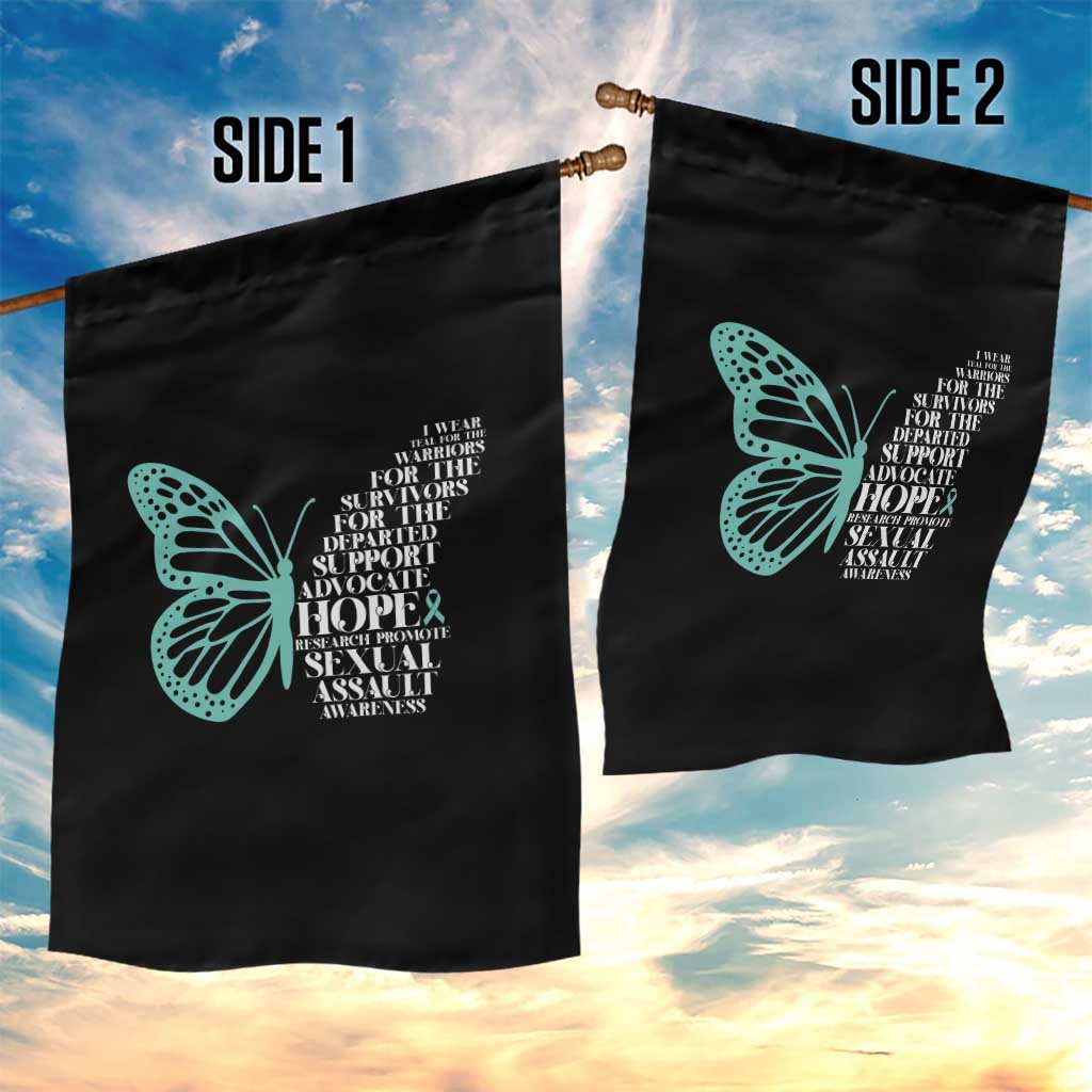 I Wear Teal For Sexual Assault Awareness Garden Flag TS14 Print Your Wear