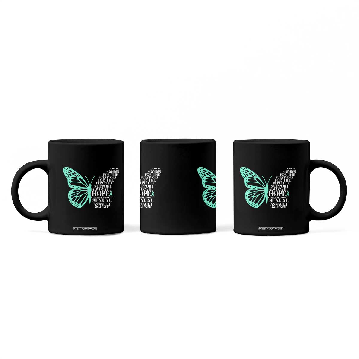 I Wear Teal For Sexual Assault Awareness Coffee Mug TS14 Print Your Wear