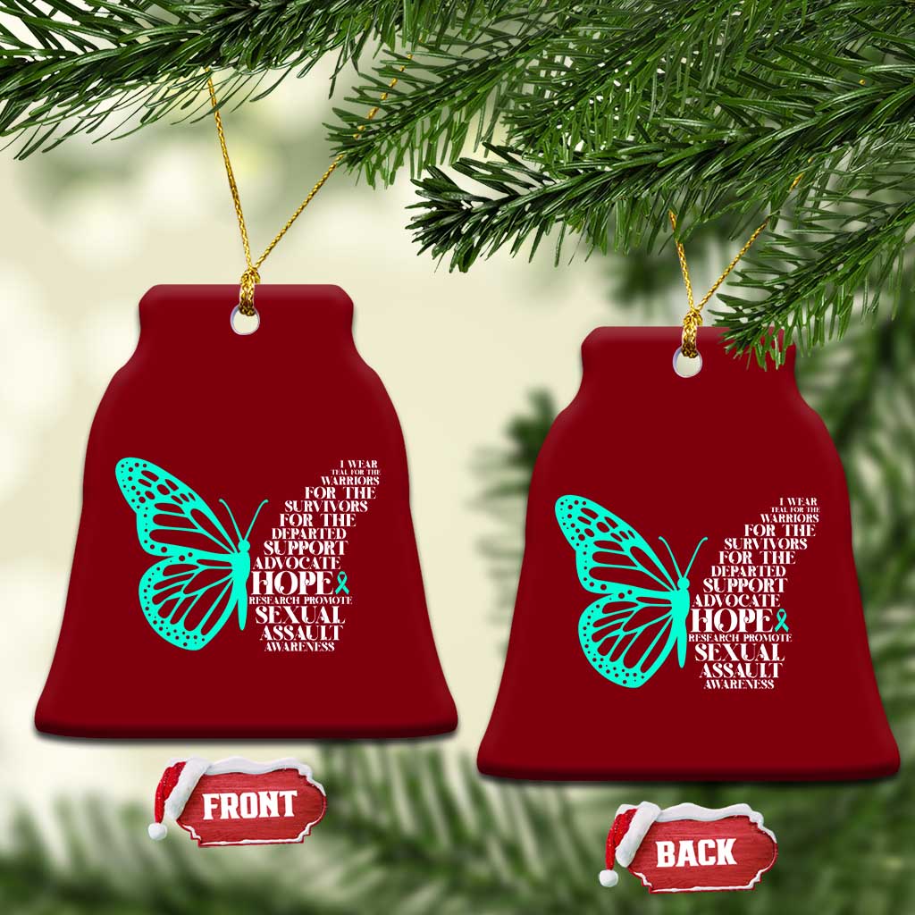 I Wear Teal For Sexual Assault Awareness Ceramic Ornament TS14 Print Your Wear