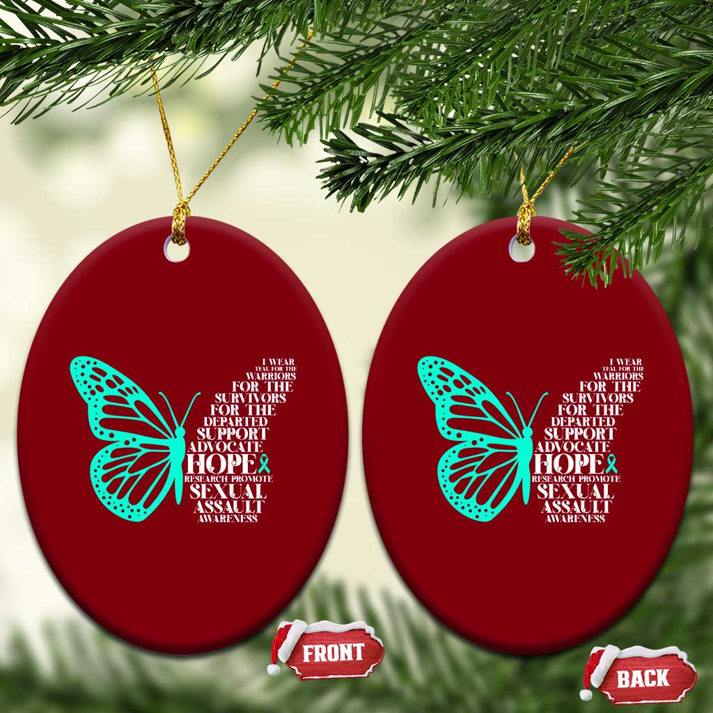 I Wear Teal For Sexual Assault Awareness Ceramic Ornament TS14 Print Your Wear