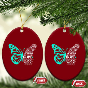 I Wear Teal For Sexual Assault Awareness Ceramic Ornament TS14 Print Your Wear