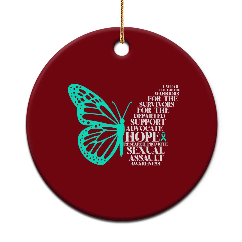 I Wear Teal For Sexual Assault Awareness Ceramic Ornament TS14 1pc Red Print Your Wear
