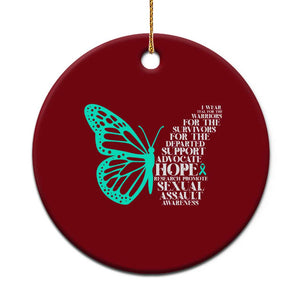 I Wear Teal For Sexual Assault Awareness Ceramic Ornament TS14 1pc Red Print Your Wear