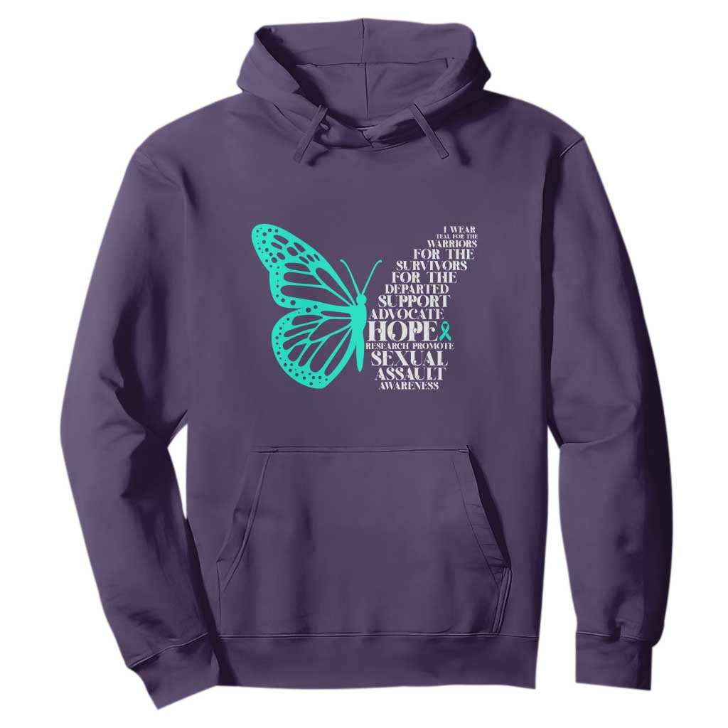 I Wear Teal For Sexual Assault Awareness Hoodie TS14 Purple Print Your Wear
