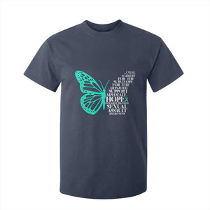 I Wear Teal For Sexual Assault Awareness T Shirt For Kid TS14 Navy Print Your Wear