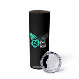 I Wear Teal For Sexual Assault Awareness Skinny Tumbler TS14 Print Your Wear