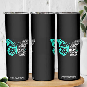 I Wear Teal For Sexual Assault Awareness Skinny Tumbler TS14 Print Your Wear