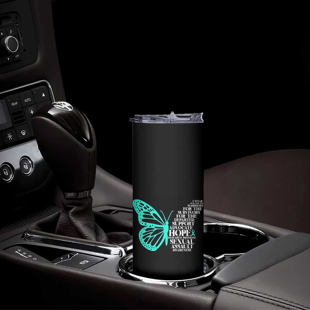 I Wear Teal For Sexual Assault Awareness Skinny Tumbler TS14 Print Your Wear