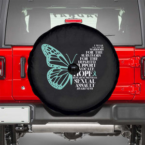 I Wear Teal For Sexual Assault Awareness Spare Tire Cover TS14 Black Print Your Wear