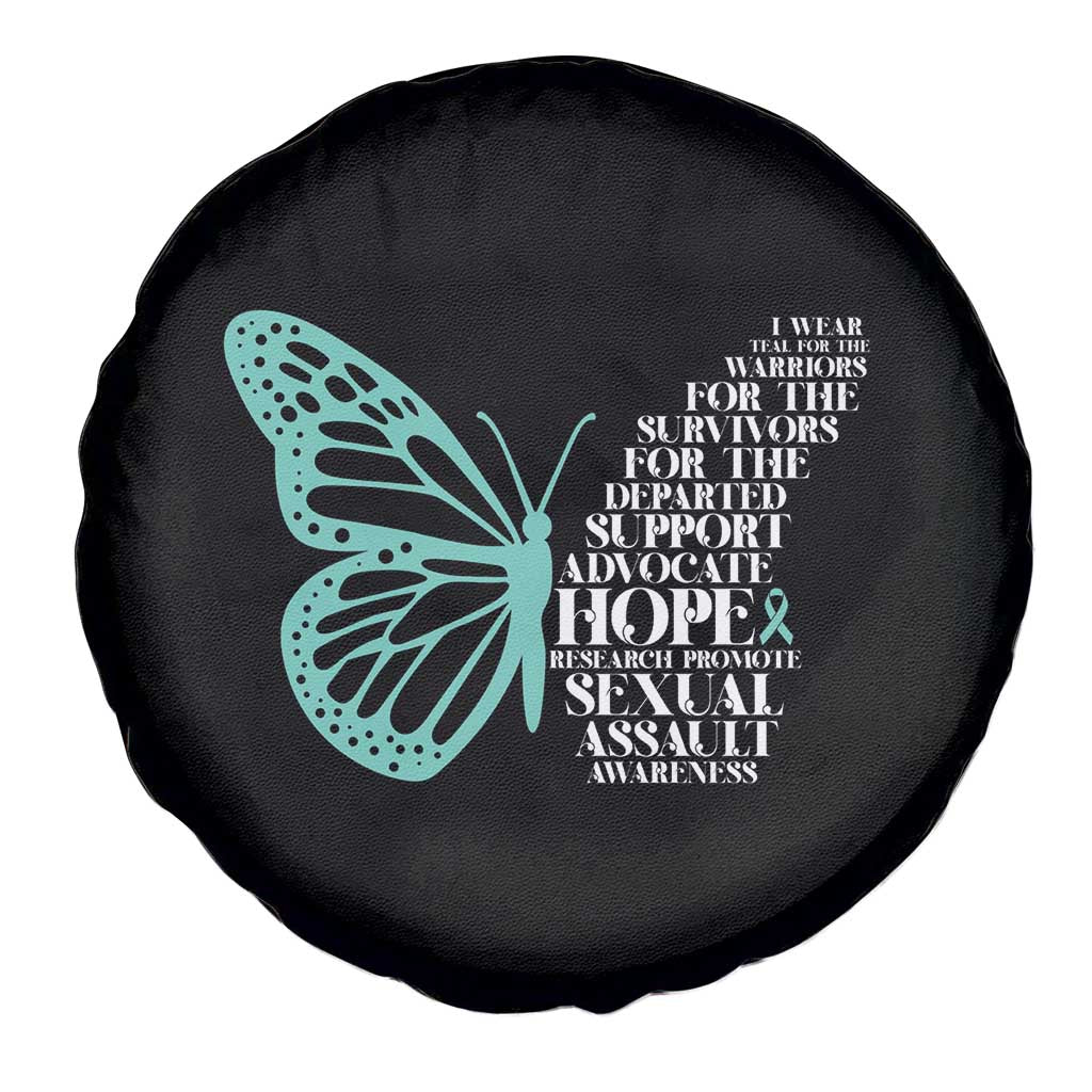 I Wear Teal For Sexual Assault Awareness Spare Tire Cover TS14 Print Your Wear