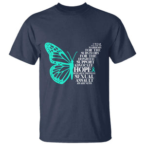 I Wear Teal For Sexual Assault Awareness T Shirt TS14 Navy Print Your Wear