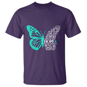 I Wear Teal For Sexual Assault Awareness T Shirt TS14 Purple Print Your Wear