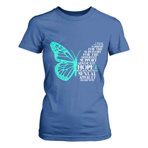 I Wear Teal For Sexual Assault Awareness T Shirt For Women TS14 Royal Blue Print Your Wear