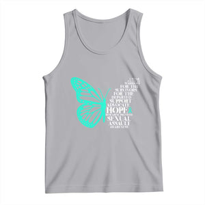I Wear Teal For Sexual Assault Awareness Tank Top TS14 Athletic Heather Print Your Wear