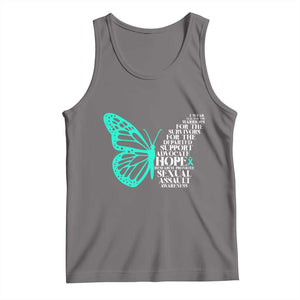 I Wear Teal For Sexual Assault Awareness Tank Top TS14 Deep Heather Print Your Wear