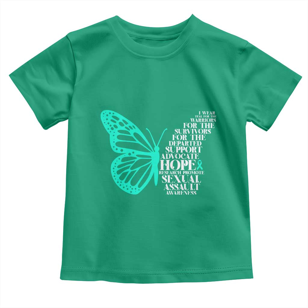 I Wear Teal For Sexual Assault Awareness Toddler T Shirt TS14 Irish Green Print Your Wear