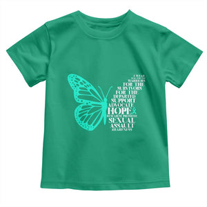 I Wear Teal For Sexual Assault Awareness Toddler T Shirt TS14 Irish Green Print Your Wear