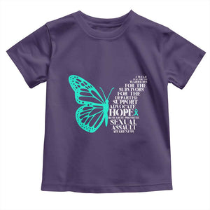 I Wear Teal For Sexual Assault Awareness Toddler T Shirt TS14 Purple Print Your Wear