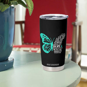 I Wear Teal For Sexual Assault Awareness Tumbler Cup TS14 Print Your Wear