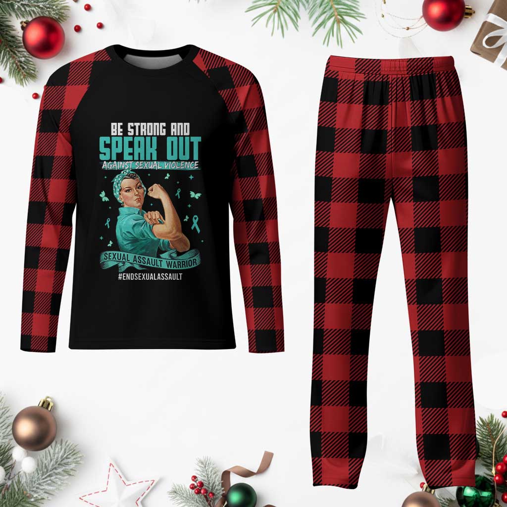 Sexual Assault Awareness Plaid Pajama Set Be Strong And Speak Out Against Sexual Violence TS14 Buffalo Plaid Print Your Wear