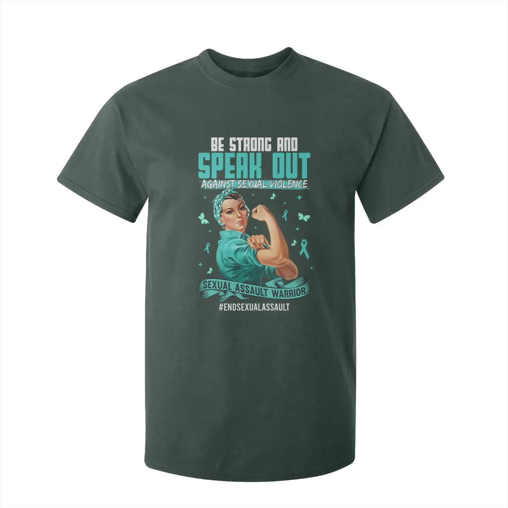Sexual Assault Awareness T Shirt For Kid Be Strong And Speak Out Against Sexual Violence TS14 Dark Forest Green Print Your Wear