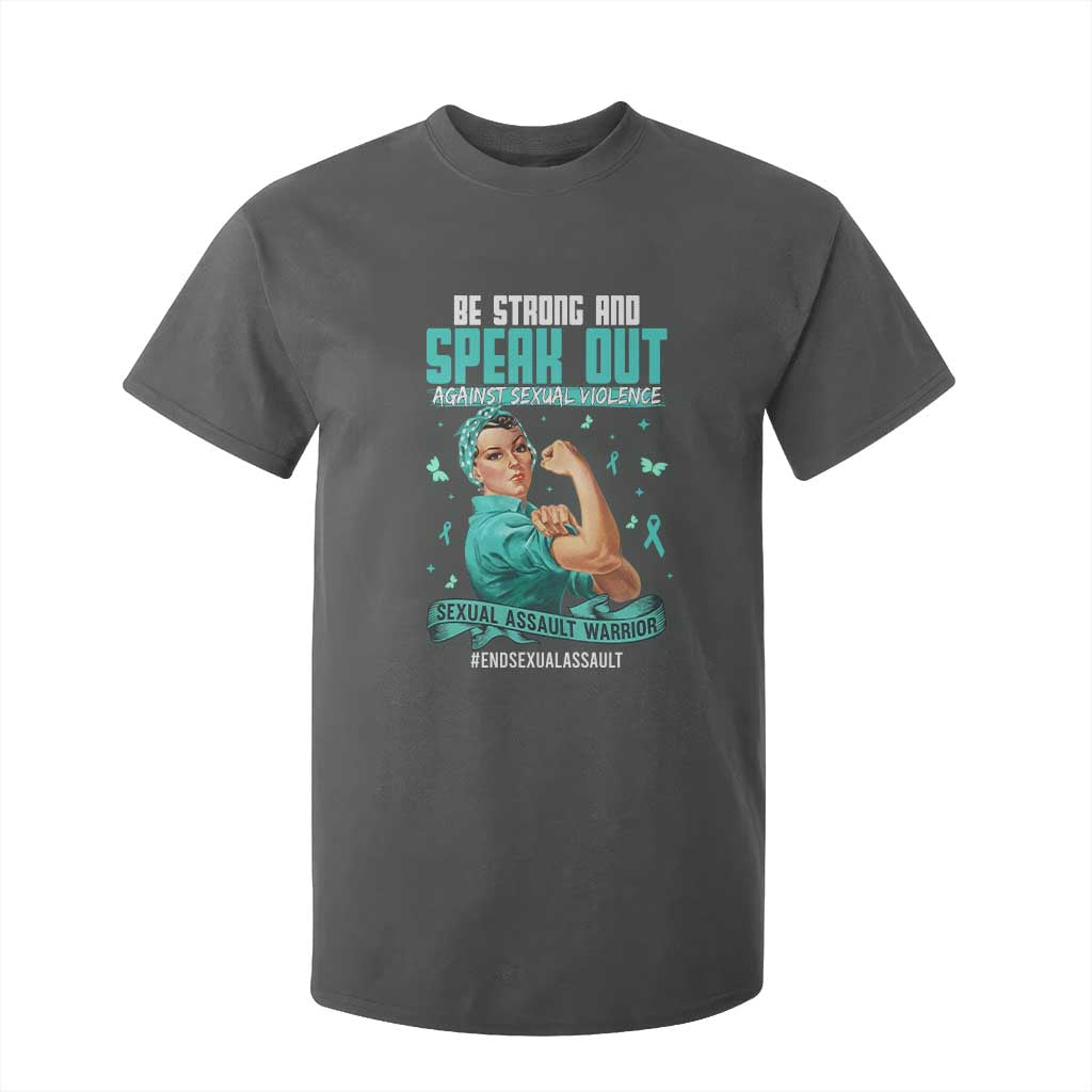 Sexual Assault Awareness T Shirt For Kid Be Strong And Speak Out Against Sexual Violence TS14 Dark Heather Print Your Wear