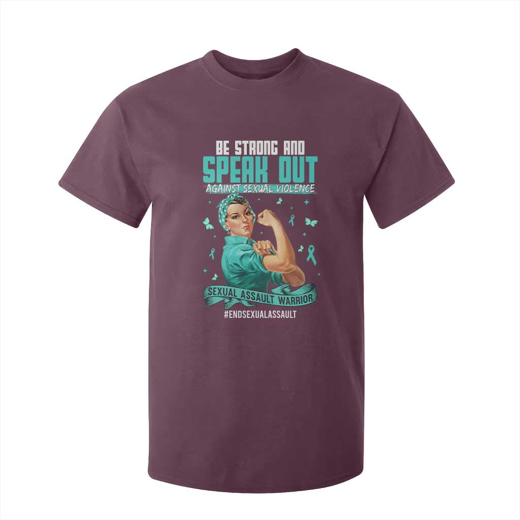 Sexual Assault Awareness T Shirt For Kid Be Strong And Speak Out Against Sexual Violence TS14 Maroon Print Your Wear