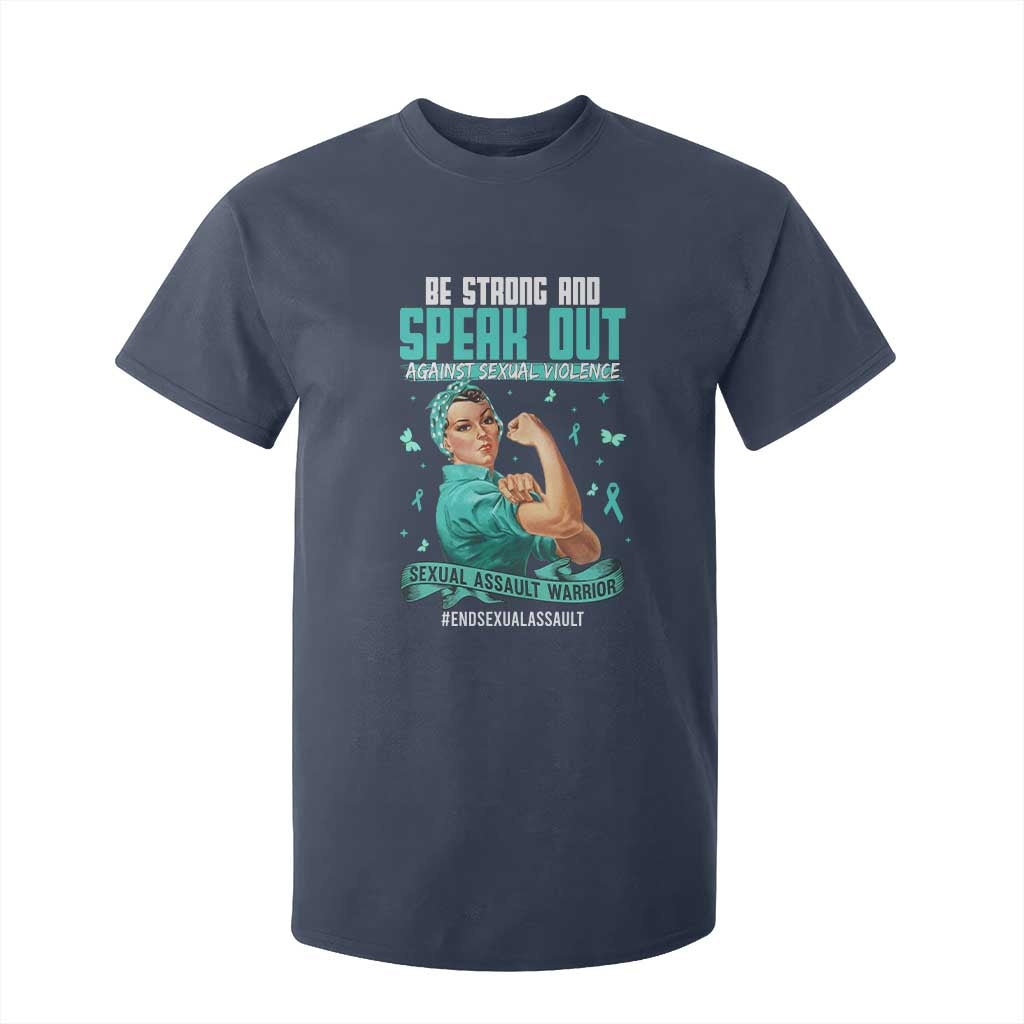 Sexual Assault Awareness T Shirt For Kid Be Strong And Speak Out Against Sexual Violence TS14 Navy Print Your Wear