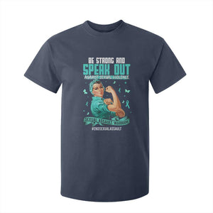 Sexual Assault Awareness T Shirt For Kid Be Strong And Speak Out Against Sexual Violence TS14 Navy Print Your Wear
