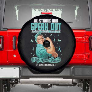 Sexual Assault Awareness Spare Tire Cover Be Strong And Speak Out Against Sexual Violence TS14 Black Print Your Wear