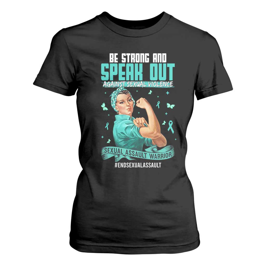 Sexual Assault Awareness T Shirt For Women Be Strong And Speak Out Against Sexual Violence TS14 Black Print Your Wear