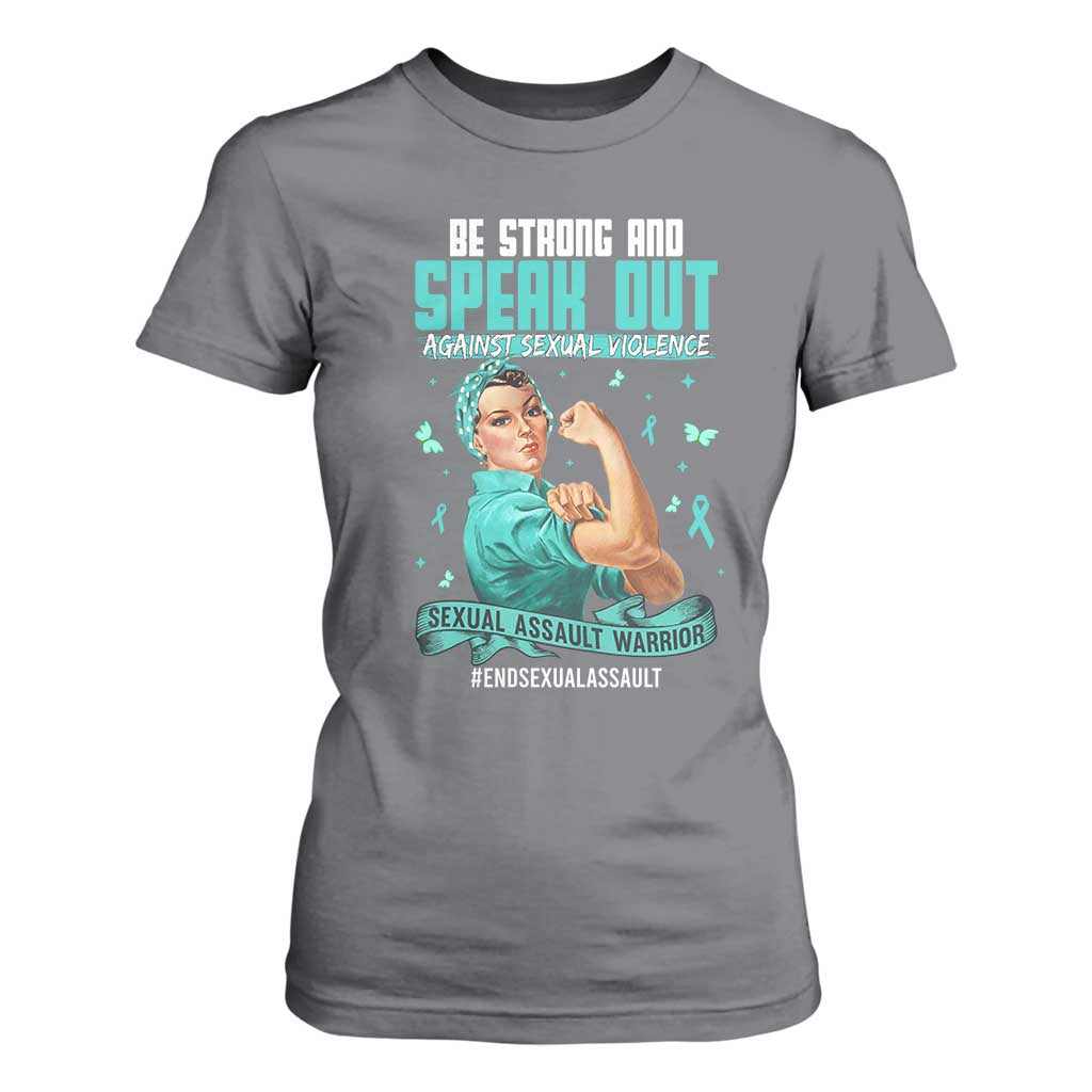 Sexual Assault Awareness T Shirt For Women Be Strong And Speak Out Against Sexual Violence TS14 Charcoal Print Your Wear