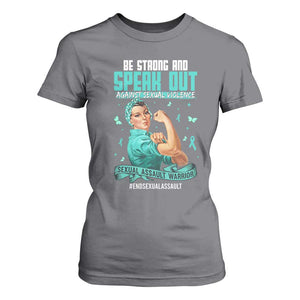 Sexual Assault Awareness T Shirt For Women Be Strong And Speak Out Against Sexual Violence TS14 Charcoal Print Your Wear