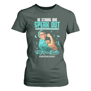 Sexual Assault Awareness T Shirt For Women Be Strong And Speak Out Against Sexual Violence TS14 Dark Forest Green Print Your Wear
