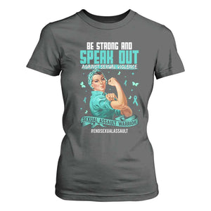 Sexual Assault Awareness T Shirt For Women Be Strong And Speak Out Against Sexual Violence TS14 Dark Heather Print Your Wear