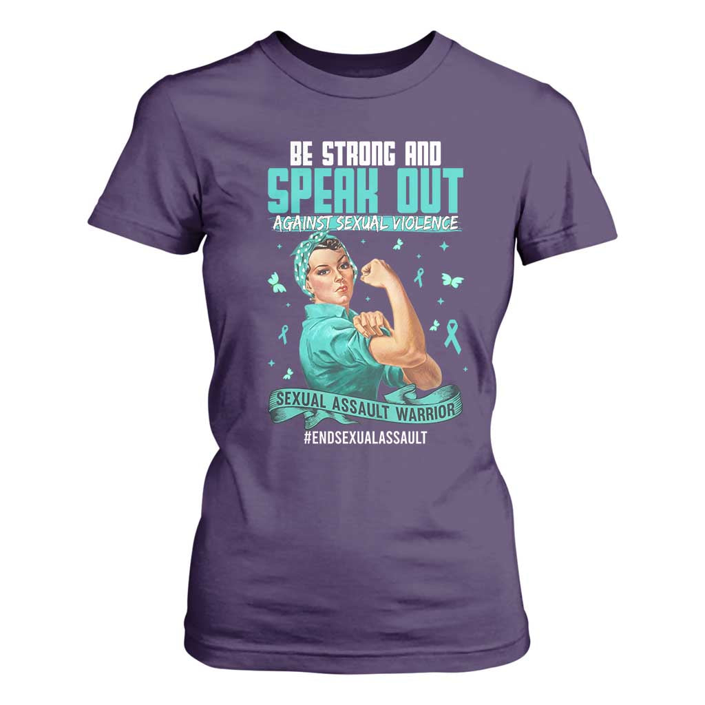Sexual Assault Awareness T Shirt For Women Be Strong And Speak Out Against Sexual Violence TS14 Purple Print Your Wear