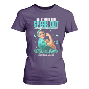 Sexual Assault Awareness T Shirt For Women Be Strong And Speak Out Against Sexual Violence TS14 Purple Print Your Wear