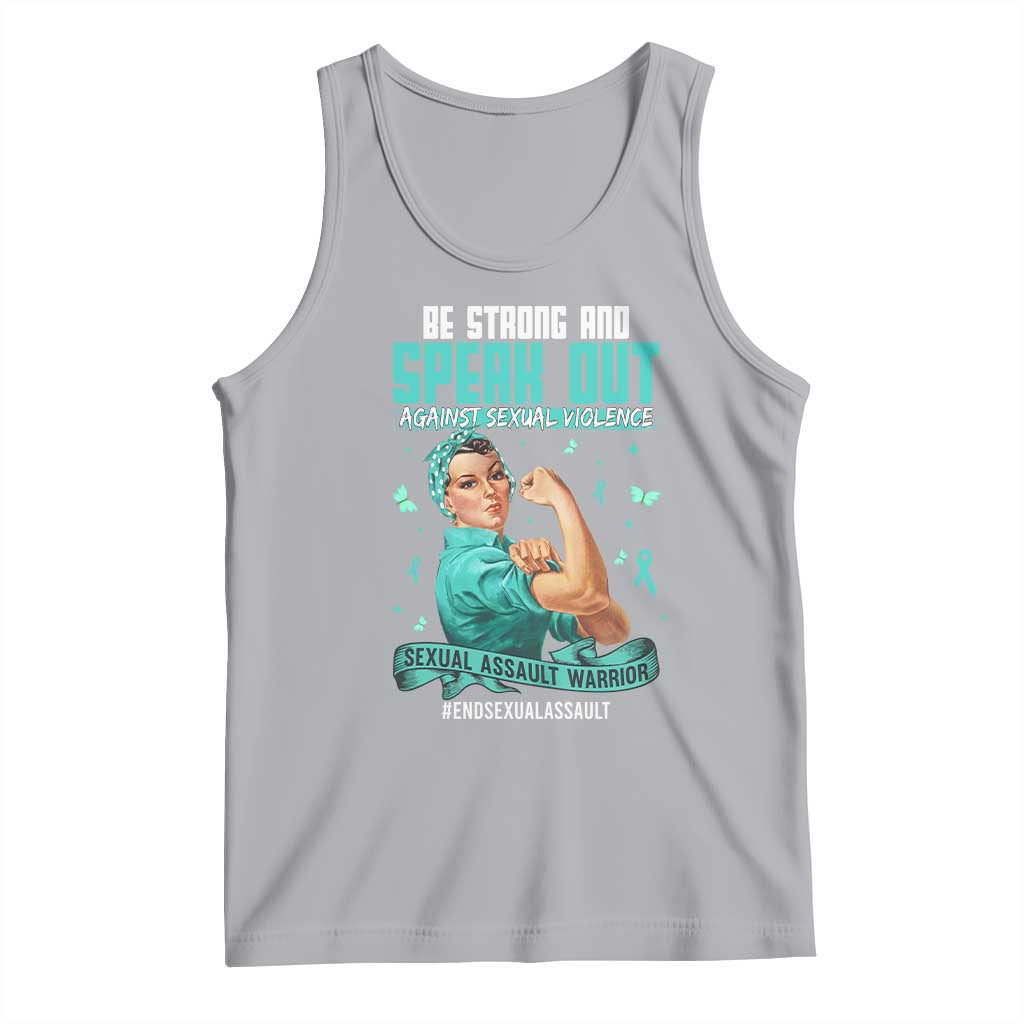 Sexual Assault Awareness Tank Top Be Strong And Speak Out Against Sexual Violence TS14 Athletic Heather Print Your Wear