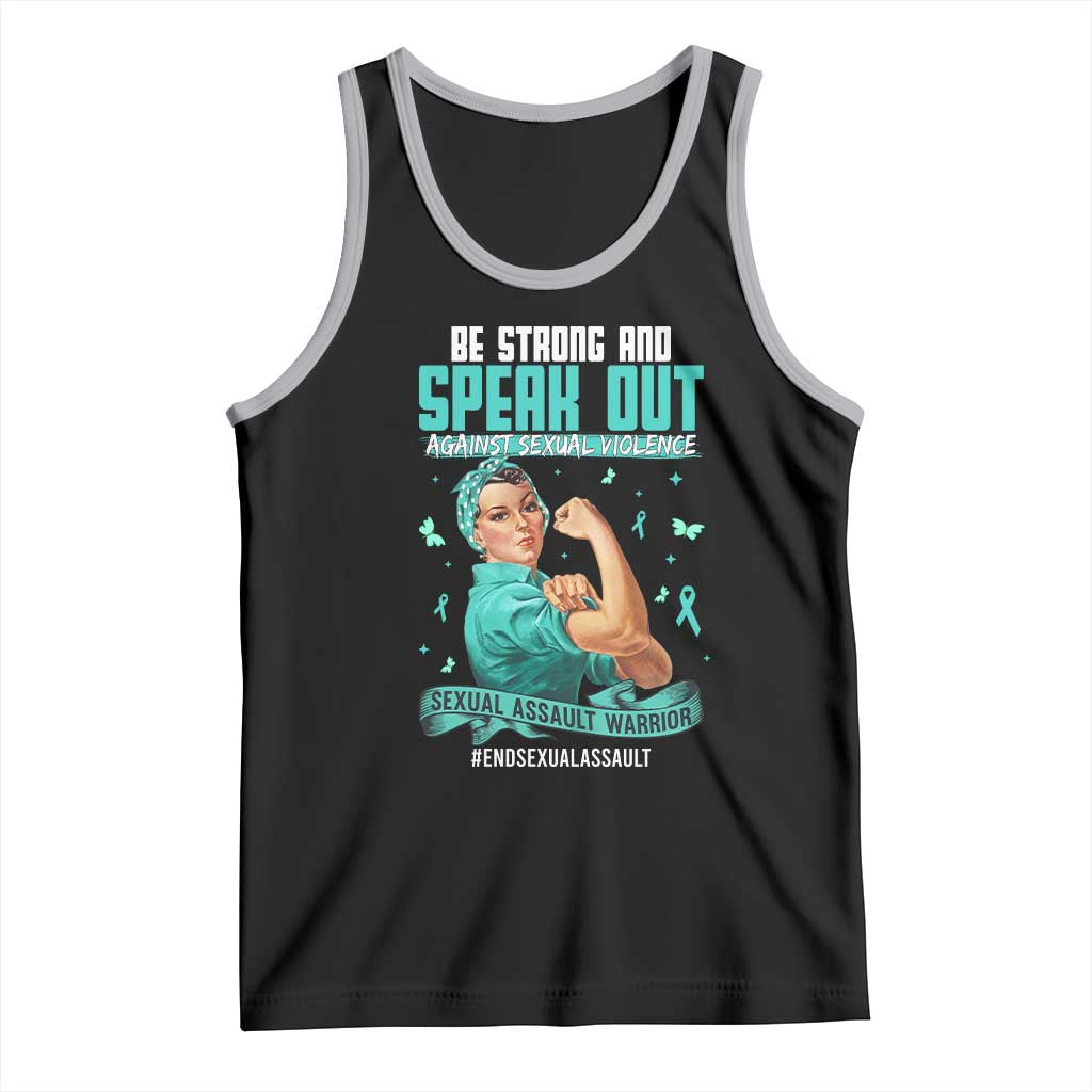 Sexual Assault Awareness Tank Top Be Strong And Speak Out Against Sexual Violence TS14 Black Athletic Heather Print Your Wear