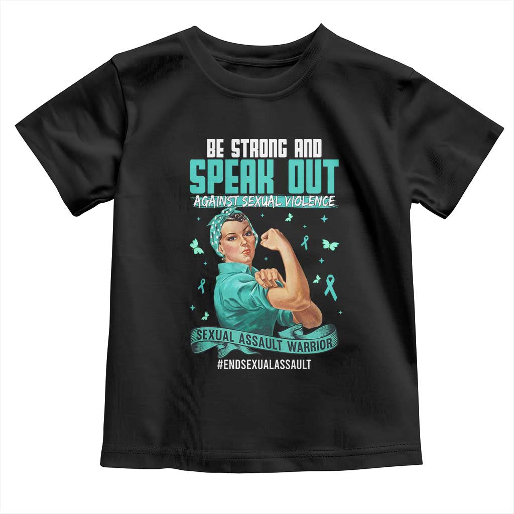 Sexual Assault Awareness Toddler T Shirt Be Strong And Speak Out Against Sexual Violence TS14 Black Print Your Wear