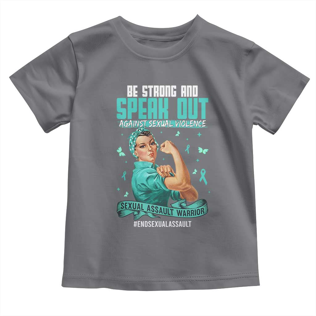 Sexual Assault Awareness Toddler T Shirt Be Strong And Speak Out Against Sexual Violence TS14 Charcoal Print Your Wear