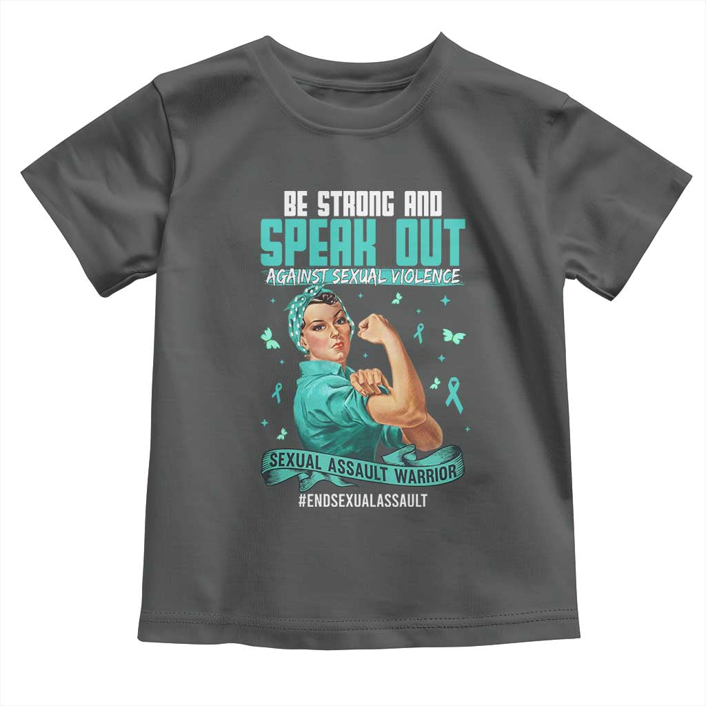 Sexual Assault Awareness Toddler T Shirt Be Strong And Speak Out Against Sexual Violence TS14 Dark Heather Print Your Wear