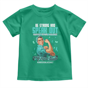 Sexual Assault Awareness Toddler T Shirt Be Strong And Speak Out Against Sexual Violence TS14 Irish Green Print Your Wear