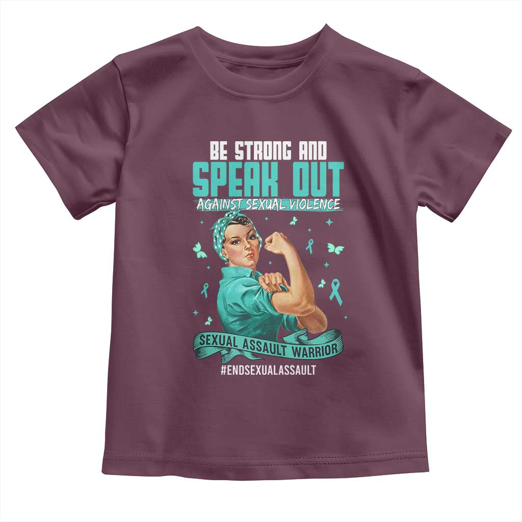 Sexual Assault Awareness Toddler T Shirt Be Strong And Speak Out Against Sexual Violence TS14 Maroon Print Your Wear