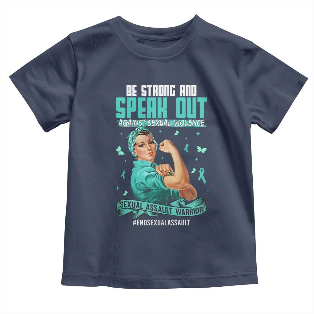 Sexual Assault Awareness Toddler T Shirt Be Strong And Speak Out Against Sexual Violence TS14 Navy Print Your Wear