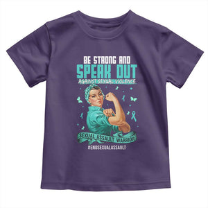 Sexual Assault Awareness Toddler T Shirt Be Strong And Speak Out Against Sexual Violence TS14 Purple Print Your Wear