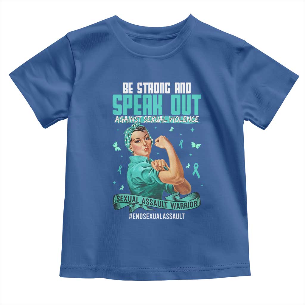 Sexual Assault Awareness Toddler T Shirt Be Strong And Speak Out Against Sexual Violence TS14 Royal Blue Print Your Wear