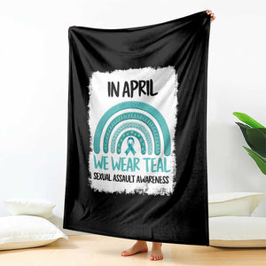 Sexual Assault Awareness Throw Blanket In April We Wear Teal Ribbon TS14 Print Your Wear